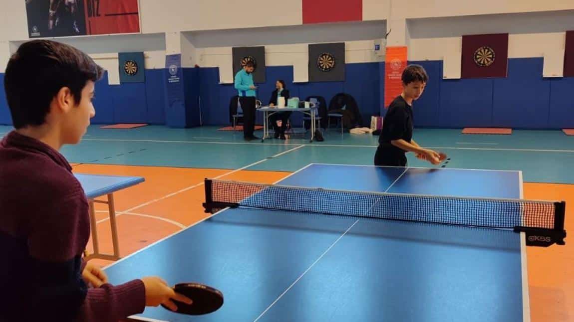 Okul Sporlarında İlçe masa tenisi turnuvasına katılım sağladık.